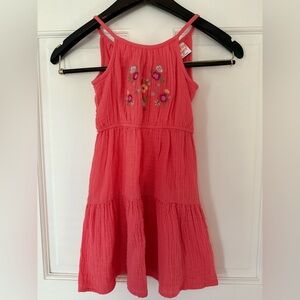 Jumping Beans Coral Dress with Floral Embroidery